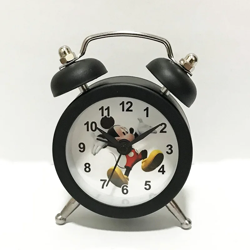 Милые круглые металлические часы будильник в стиле ретро с указкой двойной
