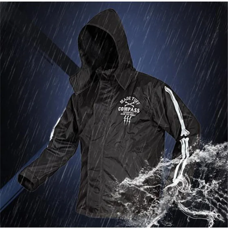 Полюс Водонепроницаемый мотоциклетный дождевой костюм плащ + дождь брюки пончо