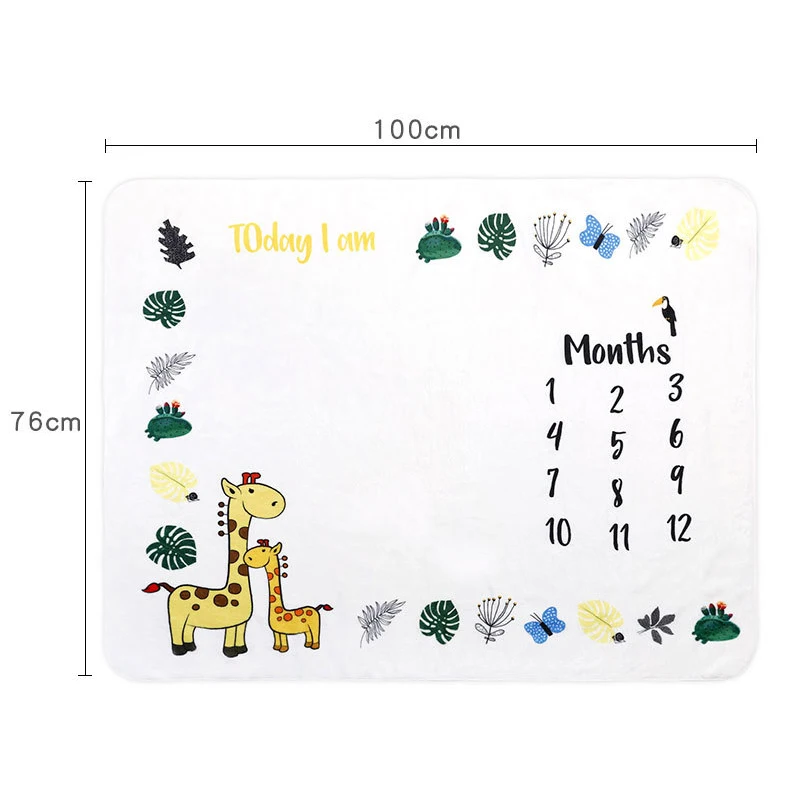 

Cartoon Pattern Infant Baby Milestone Photo Props Background Blankets Backdrop Cloth Calendar Bebe Boy Girl Photography Props