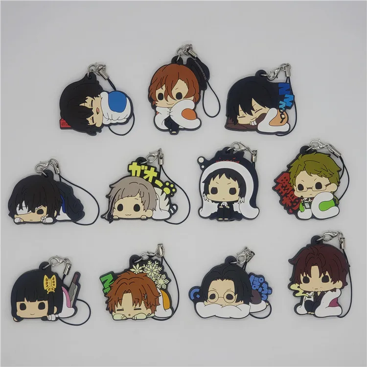 

Bungo Stray Dogs Anime Keychain Dazai Ranpo Sleeping Bungou Stray Dogs Rubber Keychain