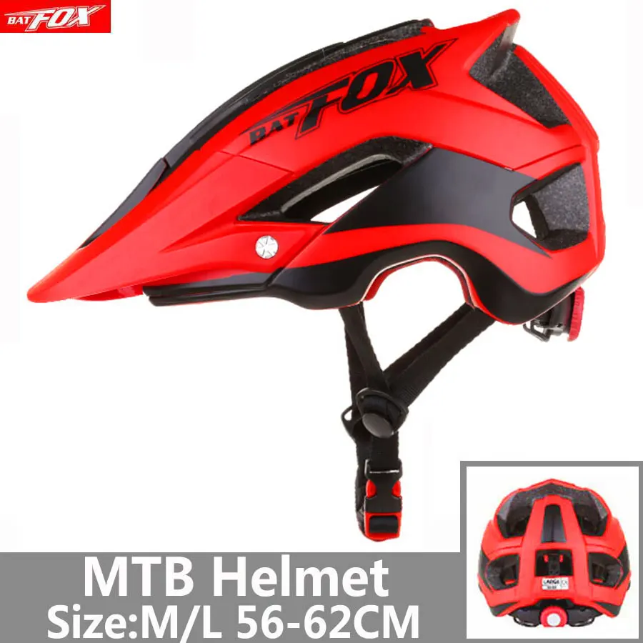

BATFOX Cycling Helmets Bicycle Road Helmet Men MTB Sports Cycling Helmet Black Red Sun visor Ultralight Professional Bike Helmet