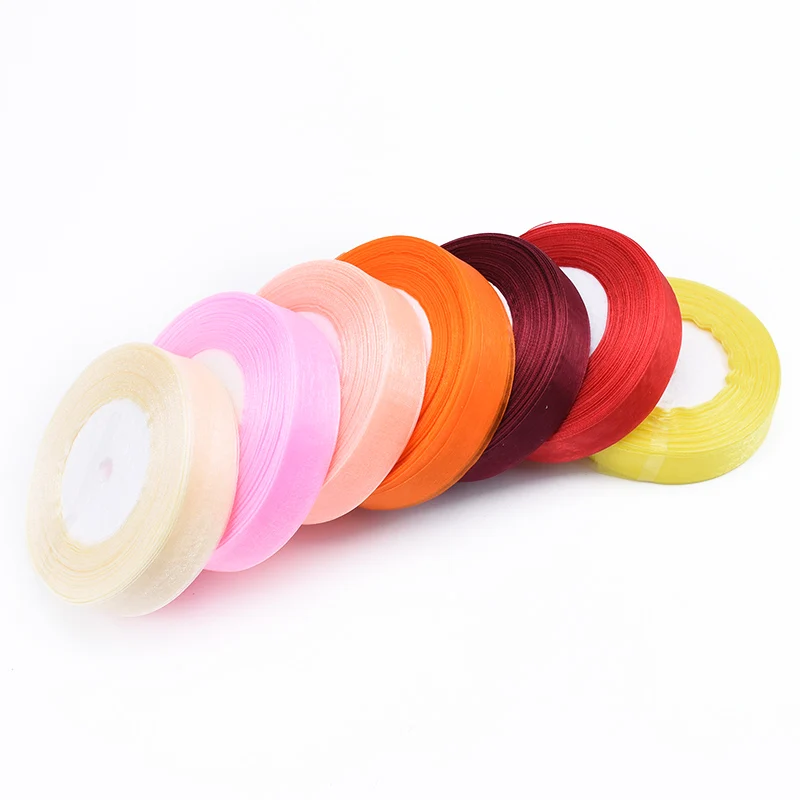 50 yards/roll 2CM cheap Chiffon yarn Ribbon diy gifts box Bride's wrist Corsage accessories wedding home decoration | Дом и сад