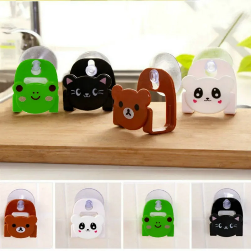 Мультяшное блюдо ткань Губка держатель с присоской Кухня Многофункциональный