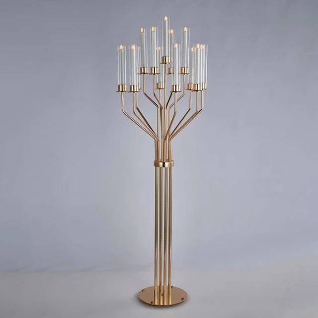 Tall Candlestick With Acrylic Floor Stand Candelabra  Yudao1