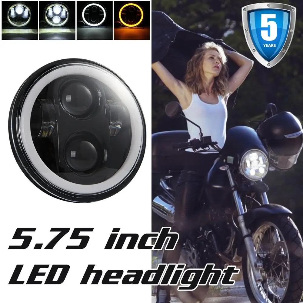 

5.75"inch LED High Efficiency Lightweight Headlight Black For Harley Sportster 1200 XL1200L Motorcycle, LED Projector Headlight