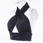 Летний женский укороченный топ с перекрестными лямками и открытой спиной, топ с вырезом спереди и лямкой на шее, бандажный жилет без рукавов, сексуальные топы, женская одежда