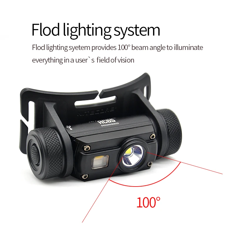 Nitecore HC65 налобный фонарь 1000LM тройной выход наружная Фара Водонепроницаемый фонарик Поддержка батареи 18650