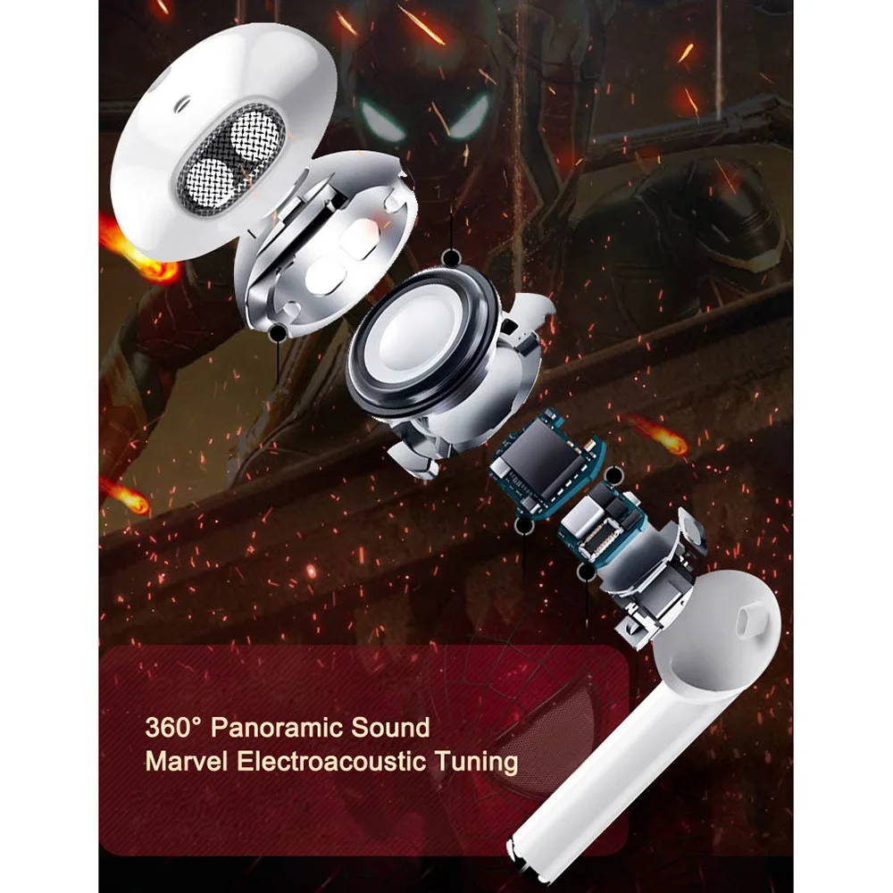 Новое поступление сертифицированные TWS наушники Marvel настоящие Беспроводные