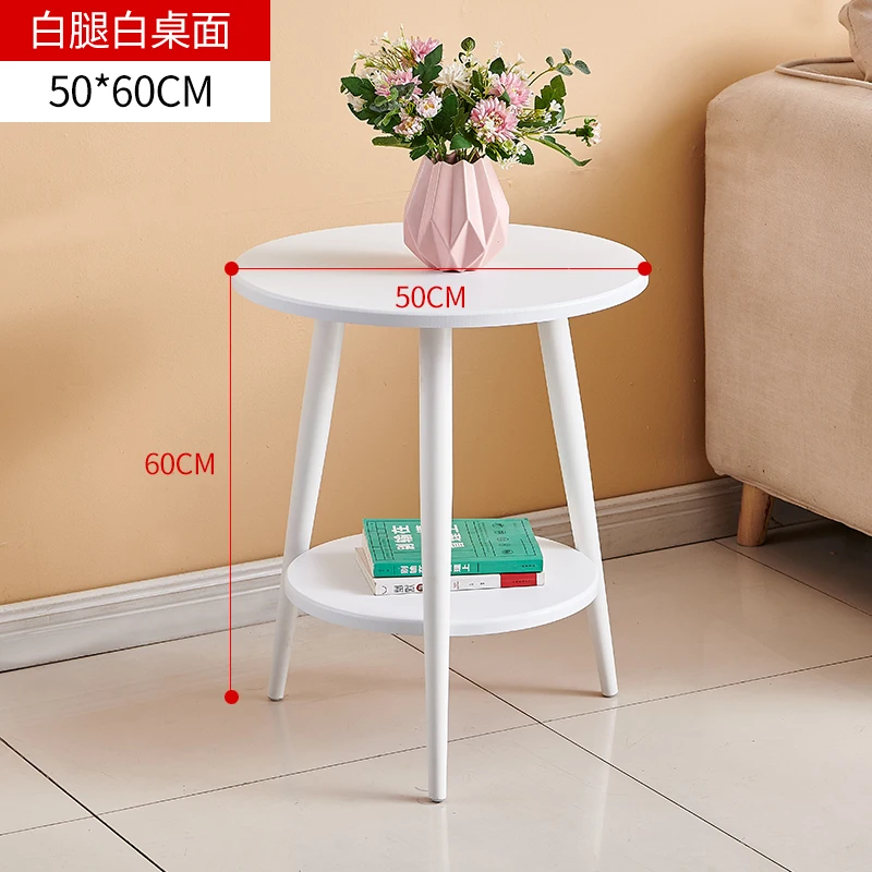 

Small round table double-decker small tea table Nordic style light luxury simple bedside table side tables small table