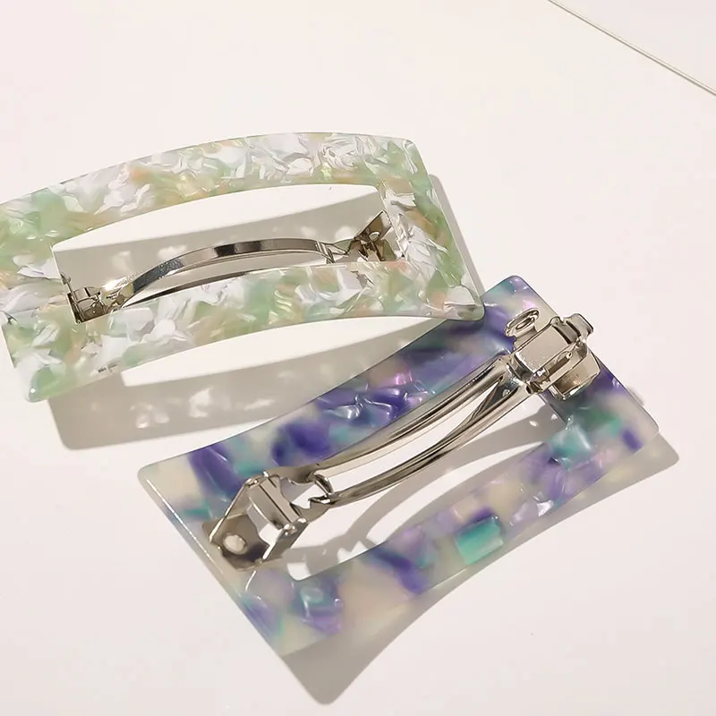 

Acetate Hollow Hairpin Floral Marble Hair Clip Hair Accessories Hairgrips Spring Clip Geometric Rectangle Barrette Hairbands New