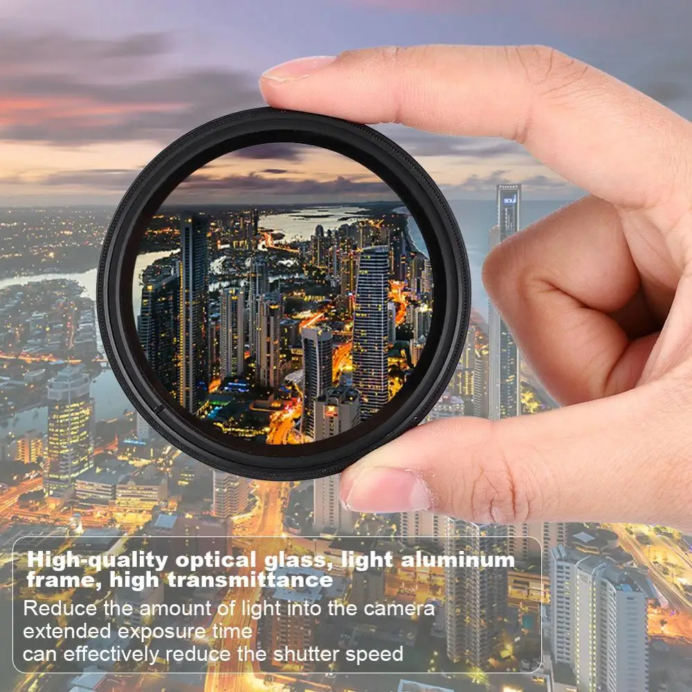 Регулируемый фильтр для объектива ND Fader нейтральная плотность камер Canon 49 мм 52 55 58