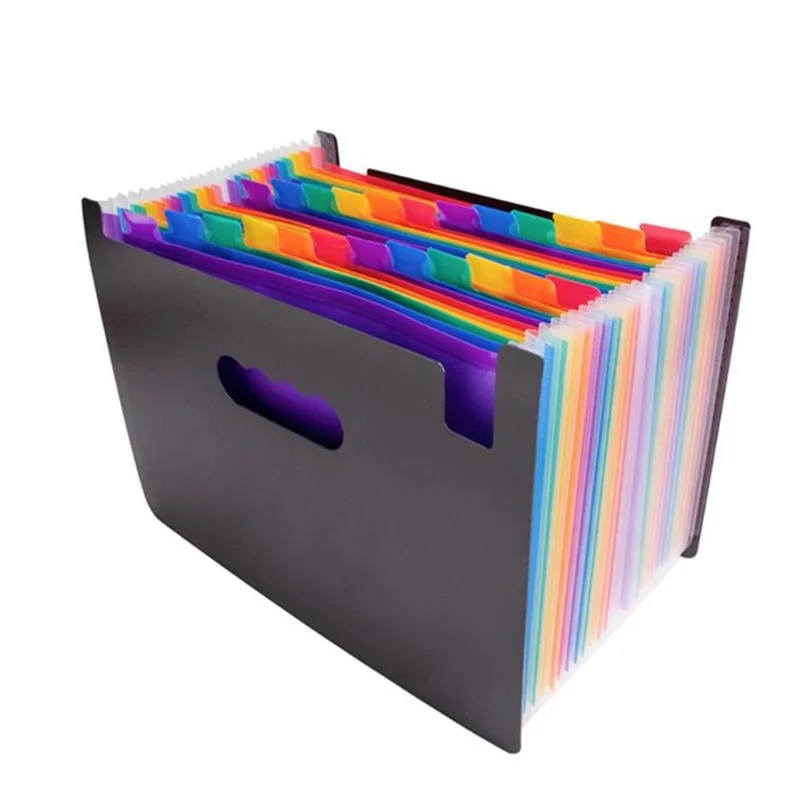 

24 Pockets Expanding File Folder Clip Document Accordion File Bag A4 Filing Folders Student Papers Bills Folder Office Organizer