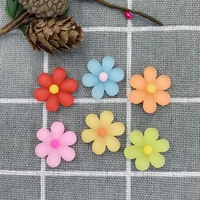 19mm 20pcs transparent frosted six petal flower resin accessories 5 color diy childrens jewelry decorative flower patch