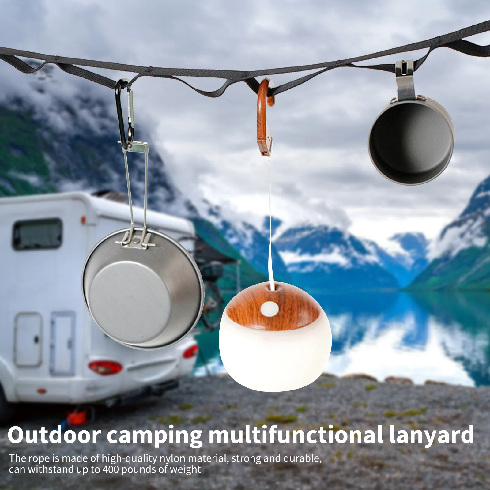 Открытый Кемпинг ремешок вешалка 6.5фт подвесной ремень для кухонной утвари сумок