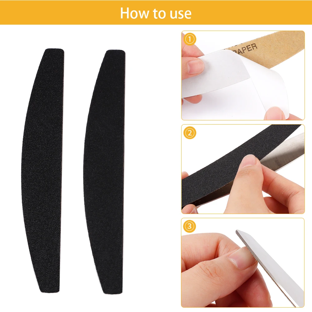 10 шт. серебристые и черные Сменные пилки для ногтей пилка прямого типа