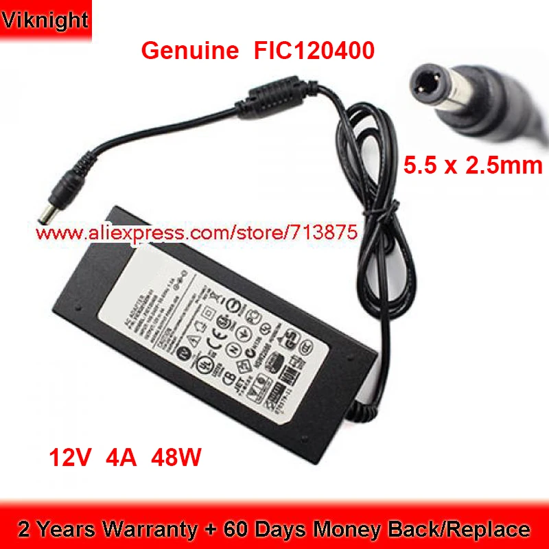 

Genuine FIC120400 12V 4A AC Adapter for Fortune FICR2818ZM-01 48W Charger Power Supply