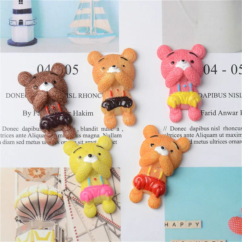 10 шт./пакет смолы Носки с рисунком медведя из мультика украшения слизи комплект