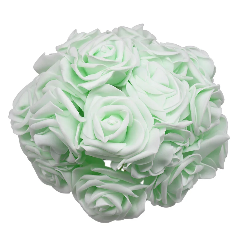 light green 24 шт./лот искусственный букет роз декоративные пены розы цветы букеты невесты для свадьбы дома Вечерние Декорации для свадьбы - Цвет: light green
