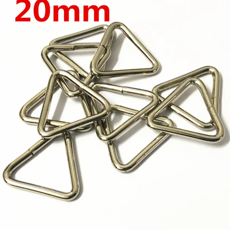 Металлическая Серебристая треугольная Пряжка 60 шт. ремень для сумки одно кольцо