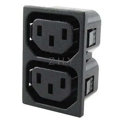 AC 250V 10A IEC 320 C20 мужской панельный выход дуплексная розетка питания
