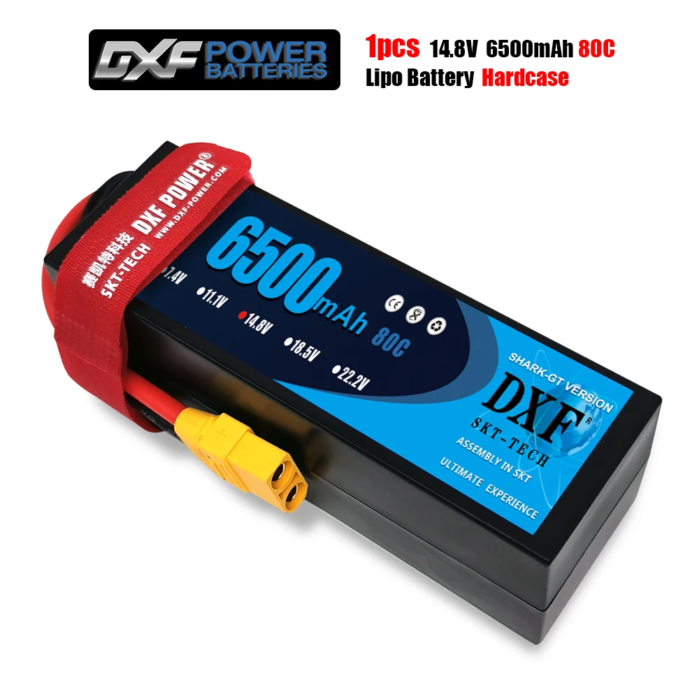 Аккумулятор DXF Lipo 4s14.8V 6500mAh 80C MAX 160C Жесткий Чехол для 1:8 1:10 RC Car E Buggy Truggy TRX | Игрушки и