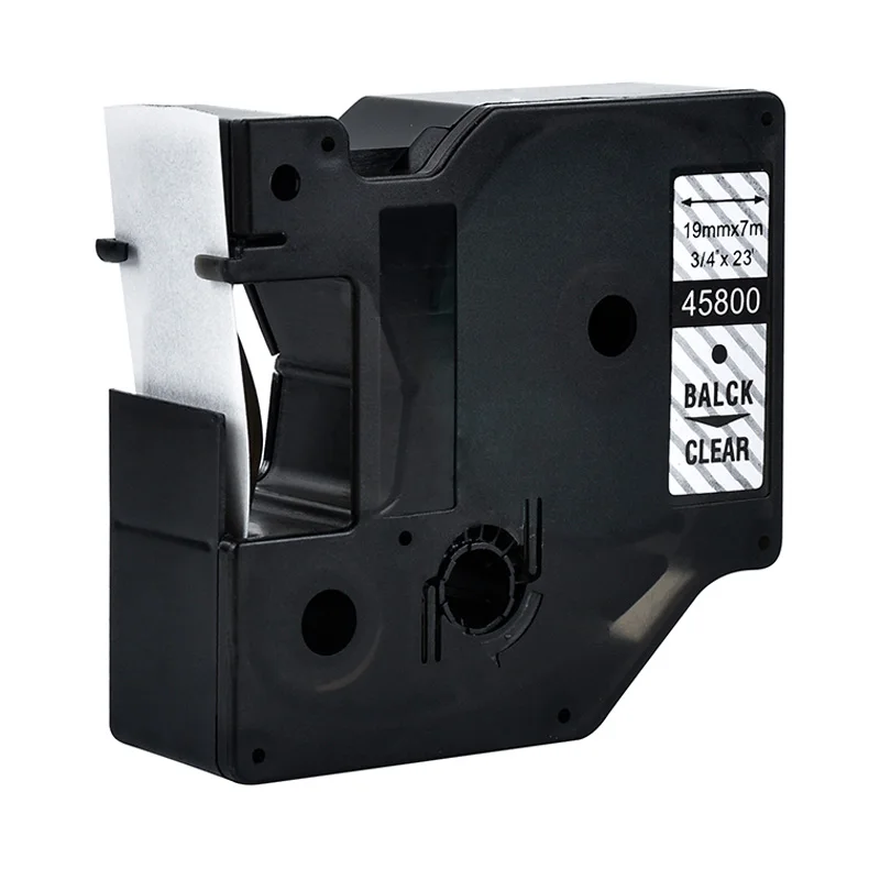 Ярлыки labelzone 45800 совместимый с Dymo D1 19 мм черные на прозрачных 3/4 ''W x 23 'L (19 * 7 м)