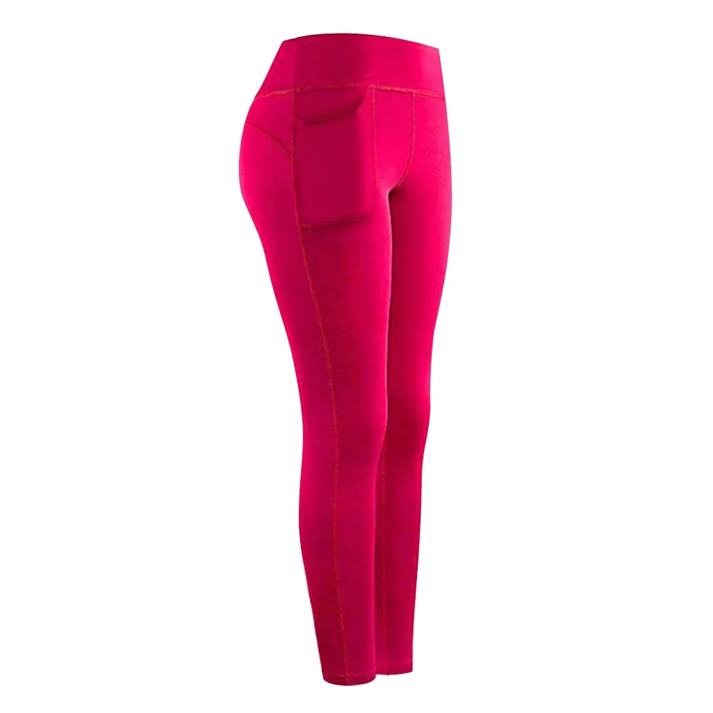 

Women Stretch Yoga Leggings Fitness Running Gym Sports Pockets Active Pants