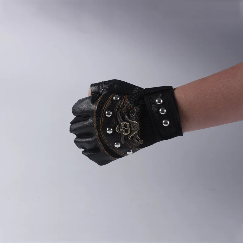 Новые перчатки Cortex из металла Пиратская голова полуперчатки для мужчин