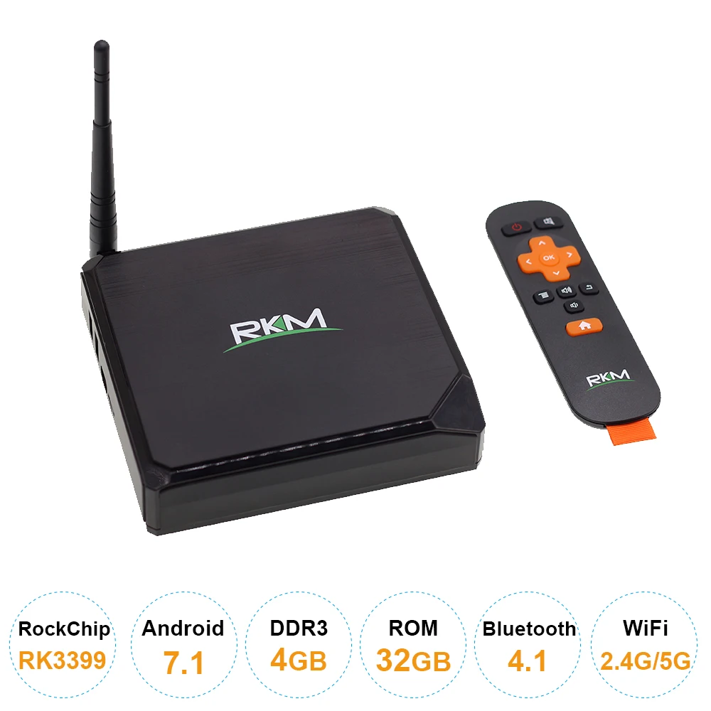 Android 7,1 tv BOX RKM MK39 Rockchip RK3399 4 ГБ 32 ГБ 802.11AC 2,4G 5G 1000M LAN USB3.0 type-c цифровые вывески плеер