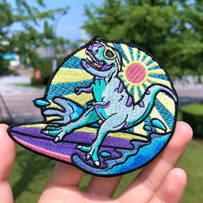 

Prajna Wild Adventure Seagull Round Embroidered Patches For Clothing Iron On Patches For Clothes Badges Stripes On T-shirt DIY