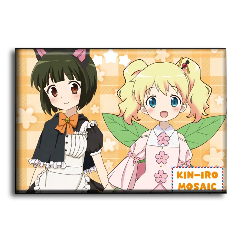 Аниме Kin-iro Mosaic Isami Oomiya Shinobu Inokuma Youko Kujou Karen косплей магнит на холодильник мультяшный