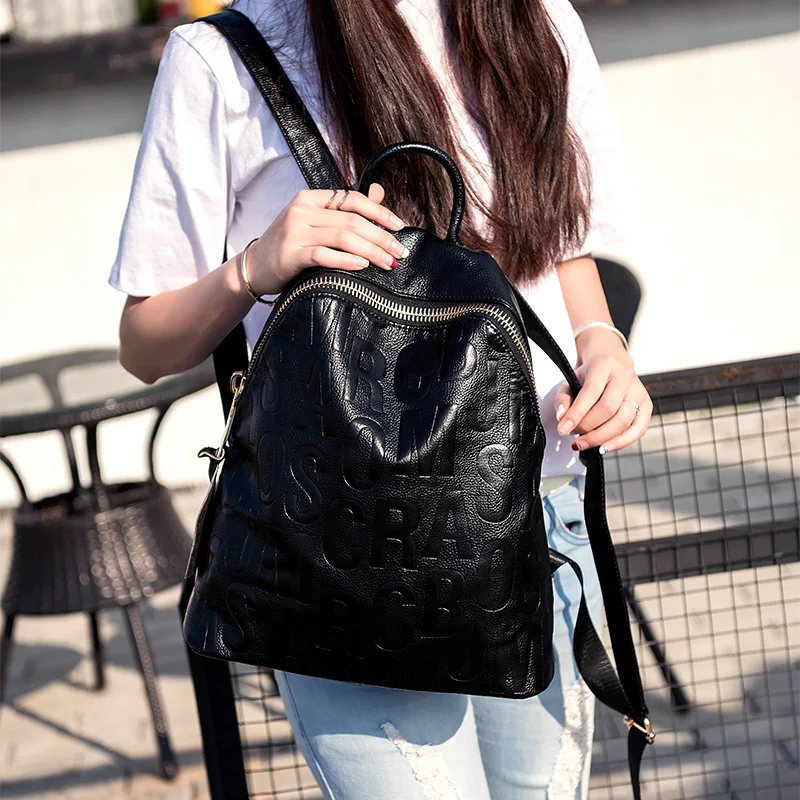Модный дизайнерский женский рюкзак из натуральной кожи, Молодежные ранцы для девочек-подростков, школьный ранец на плечо, сумка для книг от AliExpress RU&CIS NEW