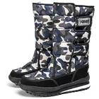 Ботинки мужские зимние из парусины, на платформе, с мехом, водонепроницаемые, черные, теплые, размера плюс, 47