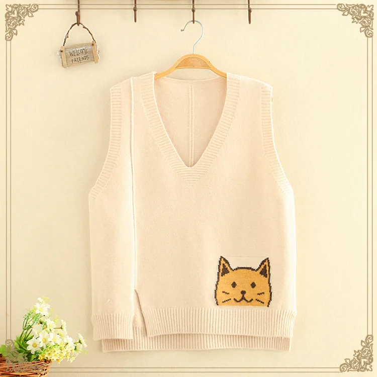 Женский жилет с V-образным вырезом карманами |