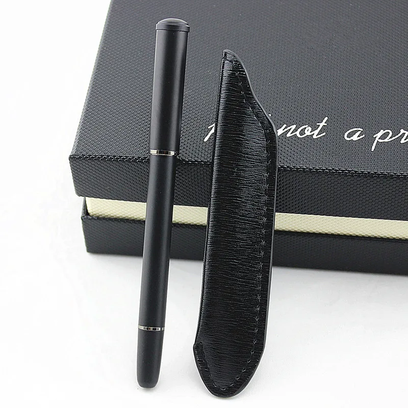 high quality luxury Fountain Pens Metal Iraurita Matte Black Office 0.5mm Nib Pen Writing Supplies Leather pencil bag