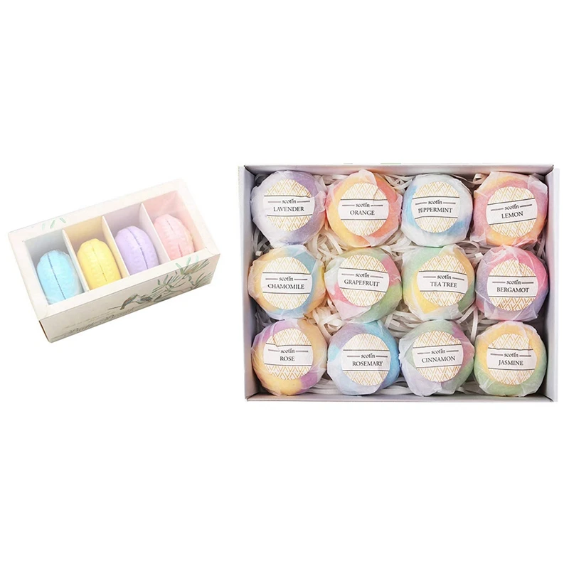 

4 шт. Бомбочки для купания Макарон Торт эфирное масло пузырьки для ванны солевой шар и 12 ручной работы Fizzies Для женщин-идеально подходит для п...