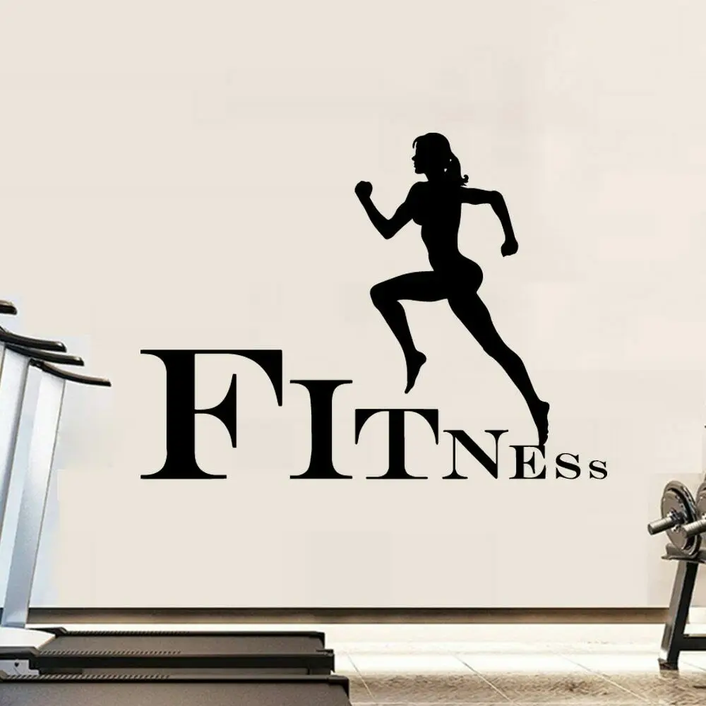 Тренажерный зал фитнес знак виниловые наклейки на стены спортивные женские