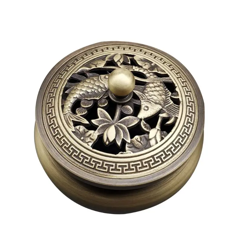 

Classical Incense Alloy Mini Incense Burner Metal Craft Home Decoration-Bronze R7RC