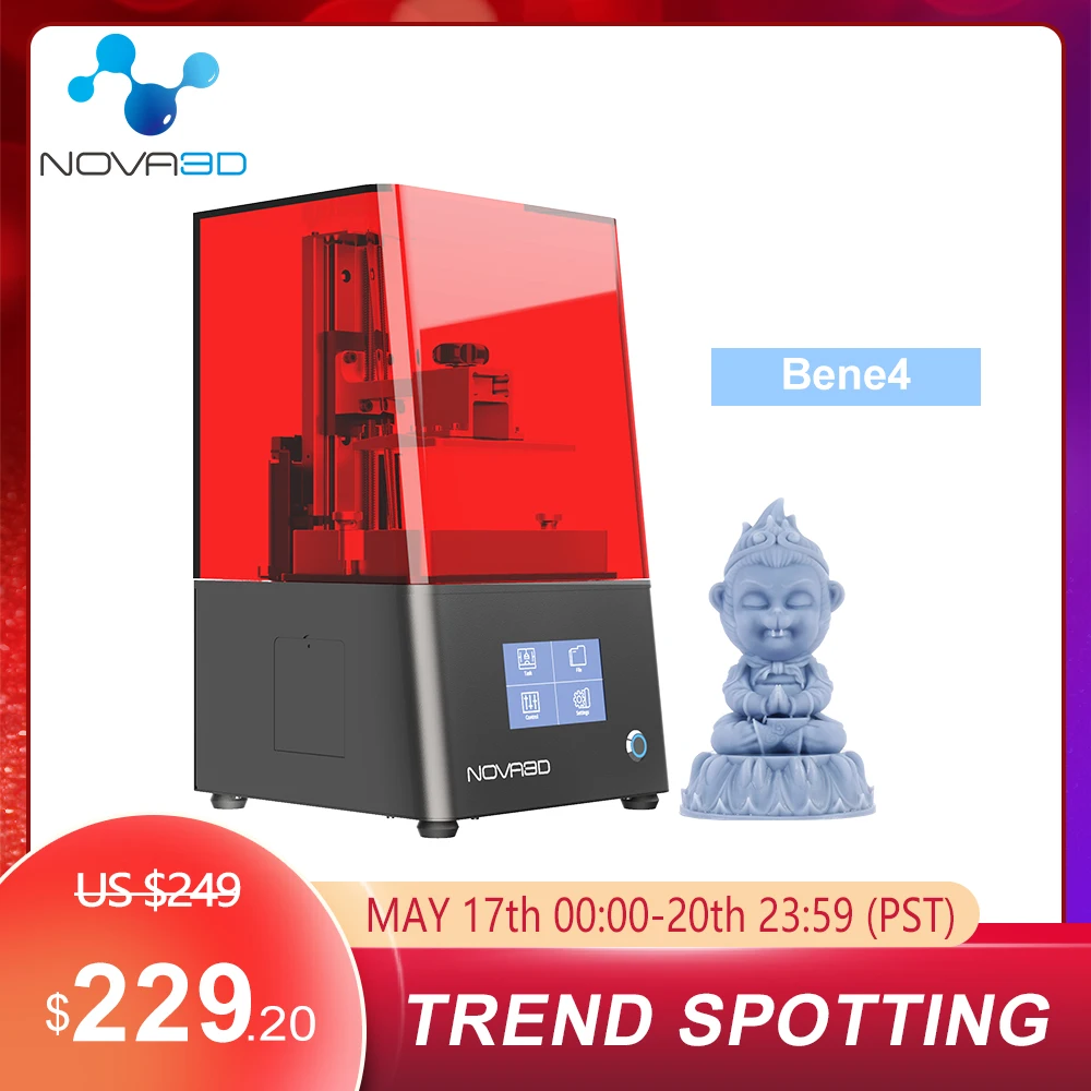 Принтер NOVA3D Bene4 3d 2K LCD Impresora супер высокая деталь металлический Полный принтер 405nm