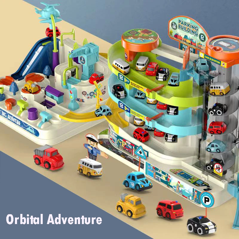 Electric Track Car Parking Building Toy Racing Rail Train Toys Mechanical Adventure Brain Table Game for Kids Gifts | Игрушки и хобби