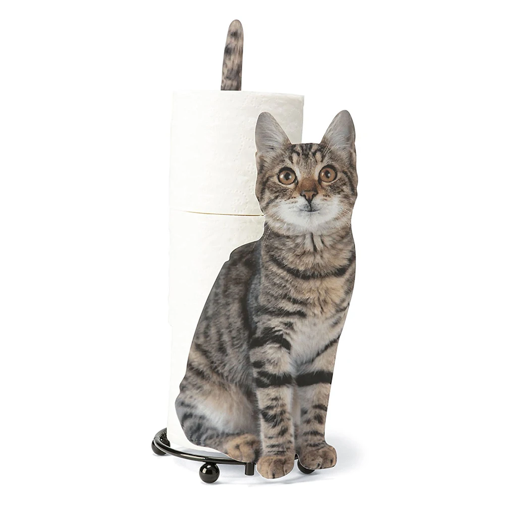 

Paper Holder Cat Shape Bathroom Toilet Paper Storage Rack Gift for Cat Lovers FBS889