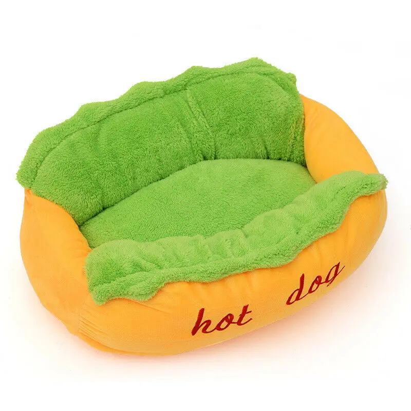 

Pet Bed Cotton Hot Dog Shape Kennel Cat Dog Nest Puppy House Warm Mat Cushion Washable Pad