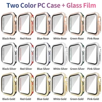 18 colors women diamond pc case for apple watch 40mm 44mm 38mm 42mm cover for iwatch series 6 se 5 4 3 screen protector bumper