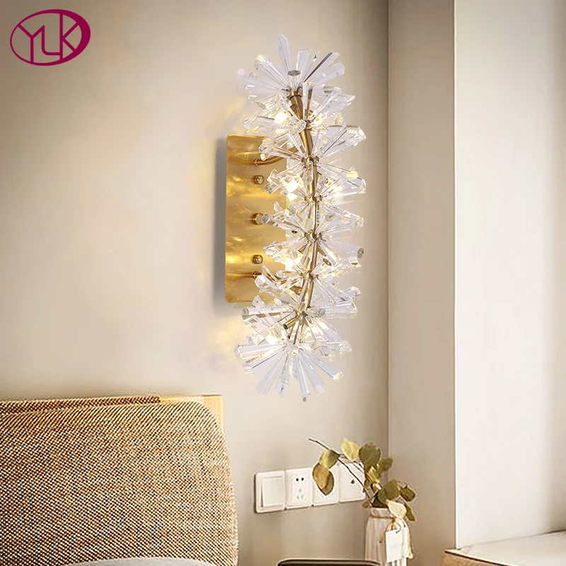 

Youlaike Luxury Wall Sconce Lighting Luxury Living Room Bedroom LED Crystal Wall Lamp New Arrival Wall Decor Gold Light Fixtures