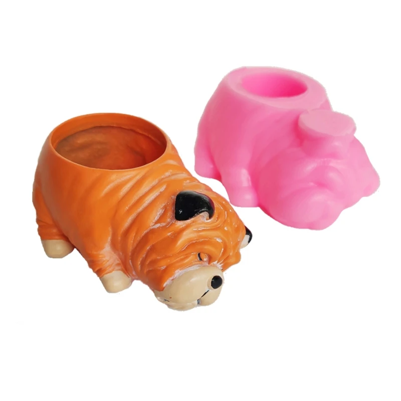 

Handmade Shar Pei Dog Flower Pot Epoxy Resin Mold Succulents Potted Flowerpot Silicone Mould DIY Crafts Home Decorations Castin