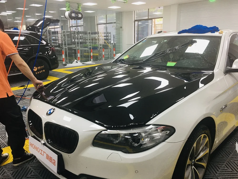 SUNICE 1.52X14M High Glossy TPU PPF Black Car Tint Sticker Auto Body Vinyl Wrapper Self-healing - Heat Repaired Anti Yellow |