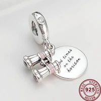 100 925 sterling silver charm innovative telescope pendant fit pandora women bracelet necklace diy jewelry