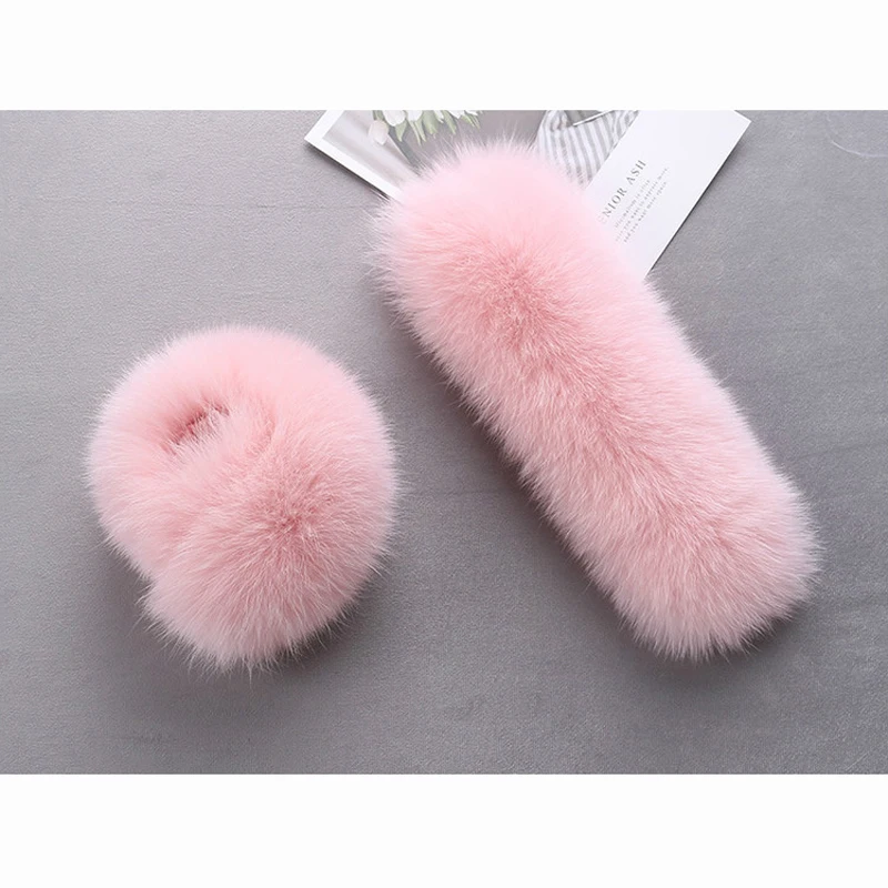 Женские меховые манжеты и перчатки теплые однотонные из натурального Лисьего