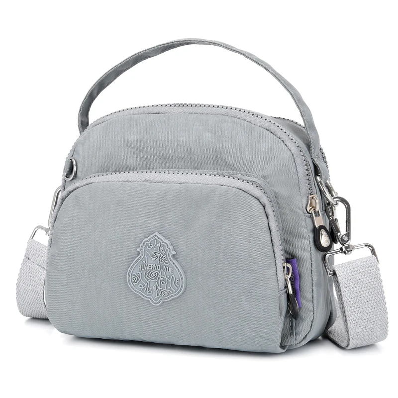 Сумки-мессенджеры Женская сумка через плечо женская Bolsa Feminina Mujer нейлоновая Водонепроницаемая большая однотонная пляжная Женская дорожная сумка - Цвет: Серый