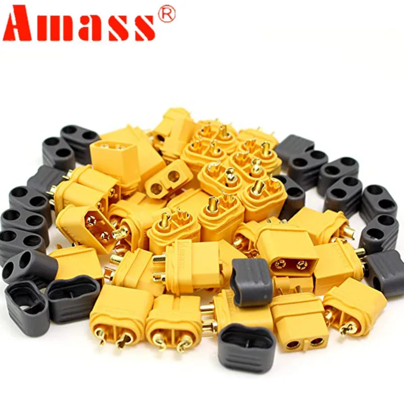 

10/20 Pairs Amass XT60H (XT60 Upgrade) Male Female Connector Plug with Sheath Suitable for Lithium Battery FPV RC Racing Drone